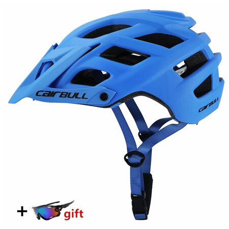In-moule vtt vélo casques cyclisme casque vélo TT casque Casco Ciclismo montagne route vélo casques Cairbull vtt bouchon de sécurité: Bleu