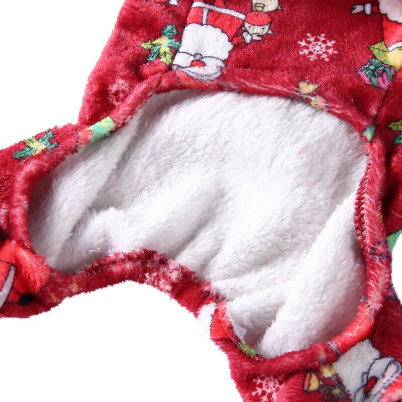 Kerst Hond Jumpsuit Jas Winter Warm Flanel Hond Kl Grandado