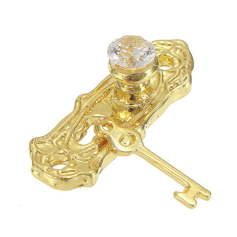 1:12 Miniature Gold Door Ring Lock Door Set Alloy Retro House Miniature Door Lock Doll House Furniture Accessories for Doll Hous
