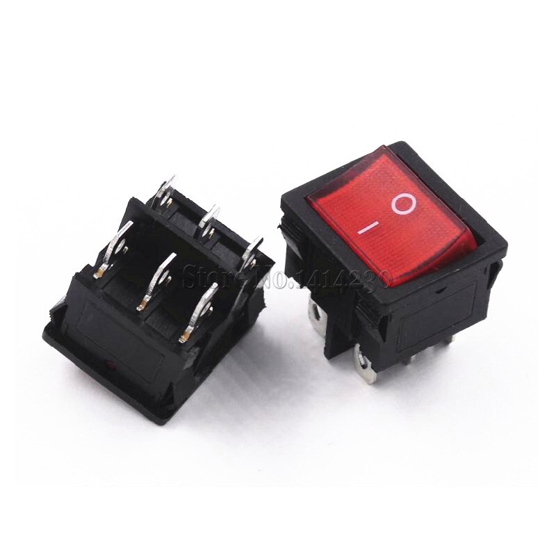 KCD5 21x24mm 21*24mm Rocker Switches Kit 4 Pin 6Pin 2 Position 3 Position 6A/12A 250VAC ON-OFF ON-OFF-ON