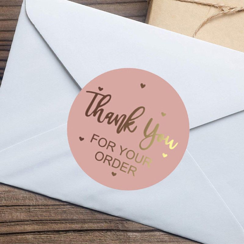 500pcs Thank You for Your Order Stickers with Gold... – Vicedeal