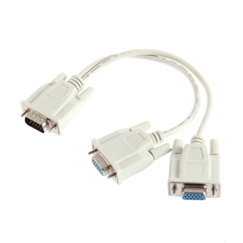 1 Pc Naar 2 Way Vga Svga Monitor Dual Video Grafische Lcd Tft Y Splitter Cable Lead