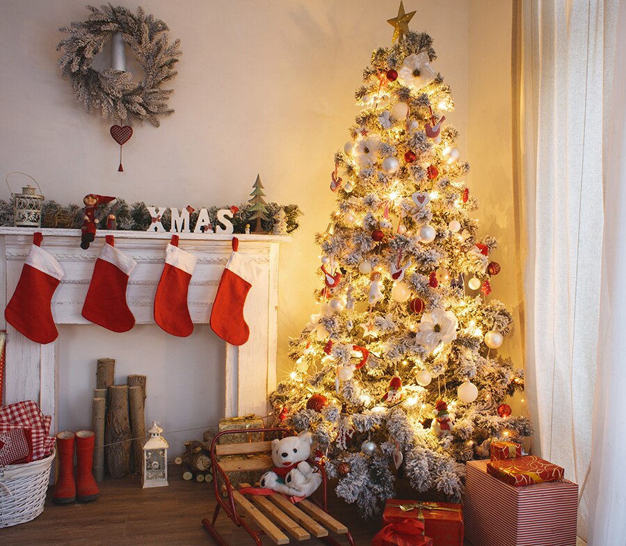 Sensfun 220 x 150cm kerstdag, gelukkig jaar fotografie achtergronden voor fotostudio, feestachtergrond, camerafoto