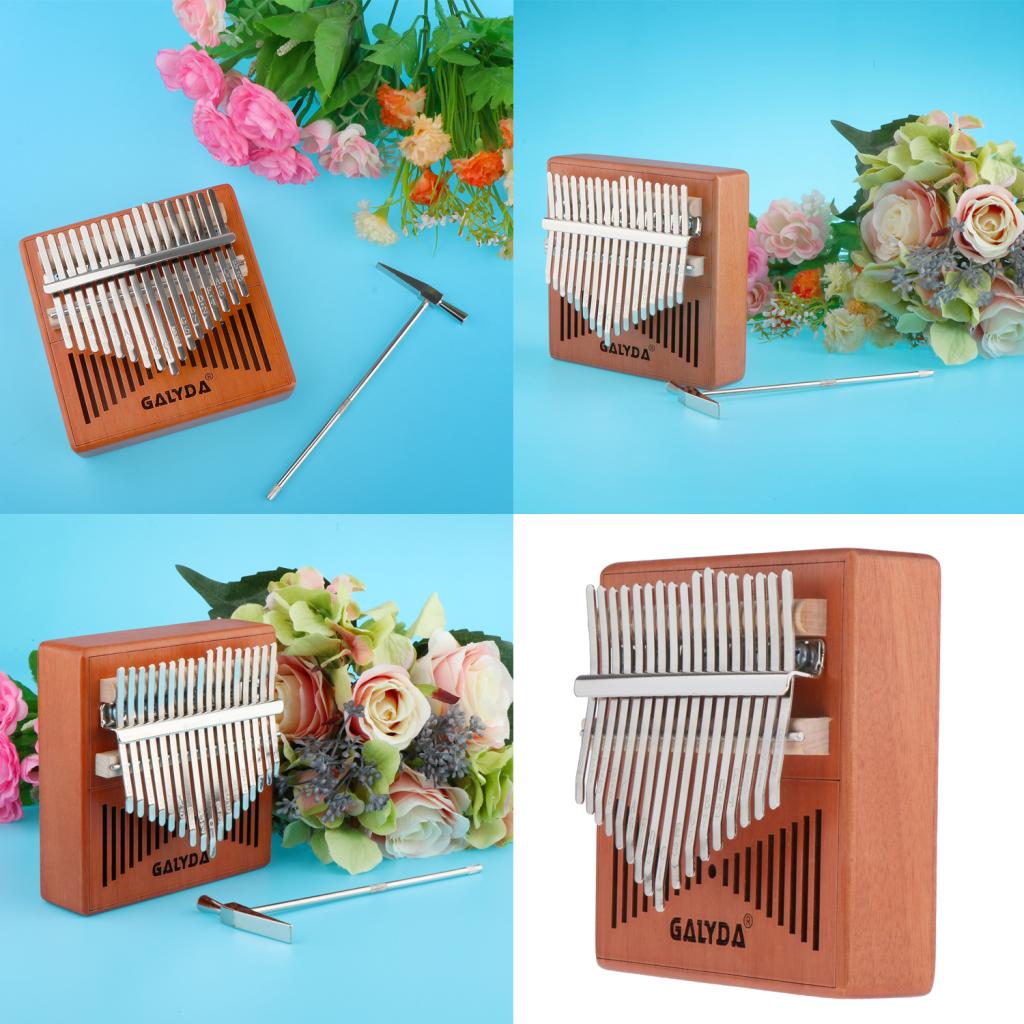 17 Keys Kalimba Mahogany Wooden Thumb Piano Mbira Keyboard Instrument Tool
