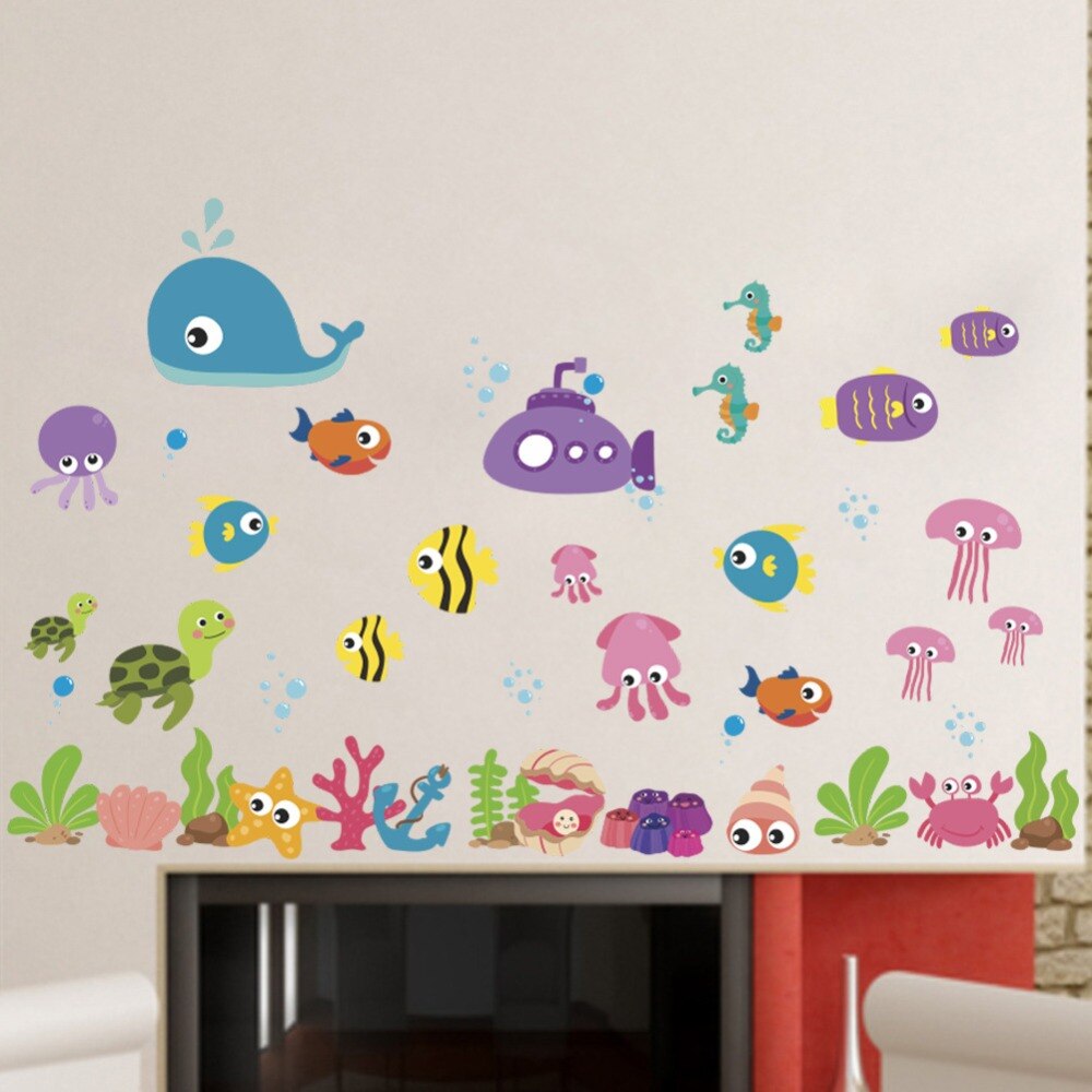 Catoon Lovely Seabed Fish Wall Stickers Kids room ... ??? Vicedeal