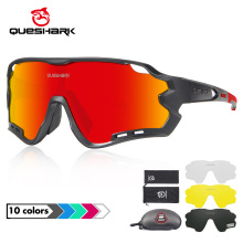 QUESHARK QE44 Fietsbrillen Bike Eyewear voor Mannen Vrouwen Gepolariseerde Fietsen Goggles UV400 4 Lens Voor MTB Road fiets