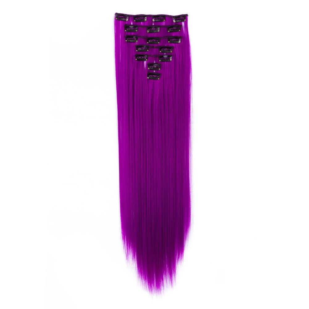 Valenwigs Synthetisch Haar Extensions Clip In Hair Extensions 22 "130G Clip Op Hair Extension Straight Kleurrijke Haarstukken Cosplay: 51P