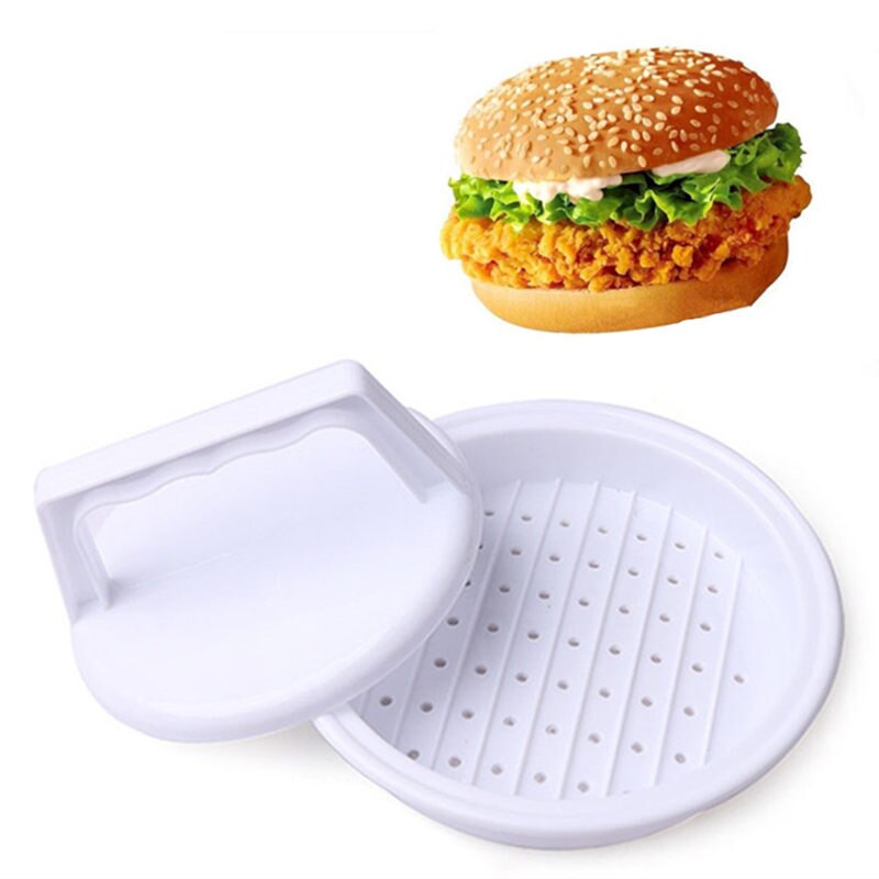 DIY Plastic Stuffed Hamburger Meat Press Molding Tool Burger Press Makers Barbecue Mould with Cover Kitchen Accessories