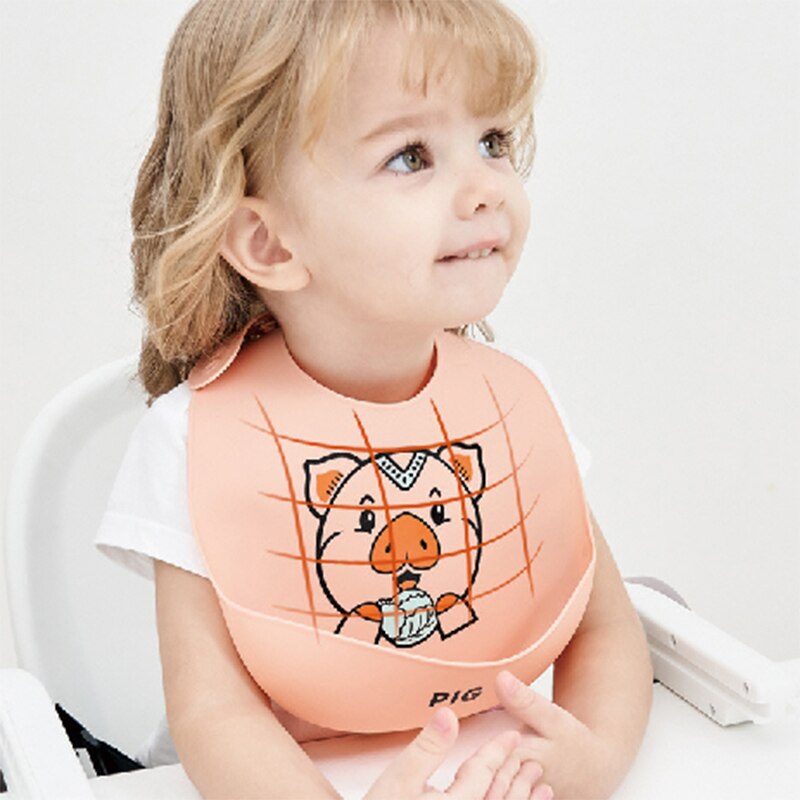 Bebé de silicona impermeable, de Saliva goteando baberos Bandana dibujos animados recién nacido alimentación suave comestible delantales bebé ajustable eructo bufanda