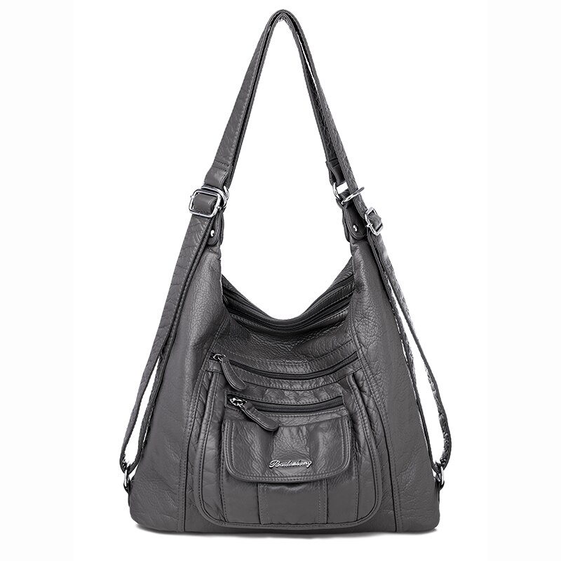 Sacs à main de luxe en cuir femmes sacs concepteur multifonction sacs à bandoulière pour les femmes voyage Sac à dos Mochila Feminina Sac: gray
