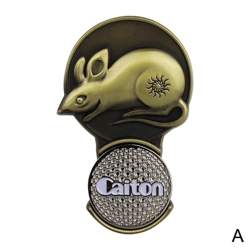 Zodiac Golf Cap Magnetic Absorption Innovative Hat Accessories Clip P1O1: Rat-Brass