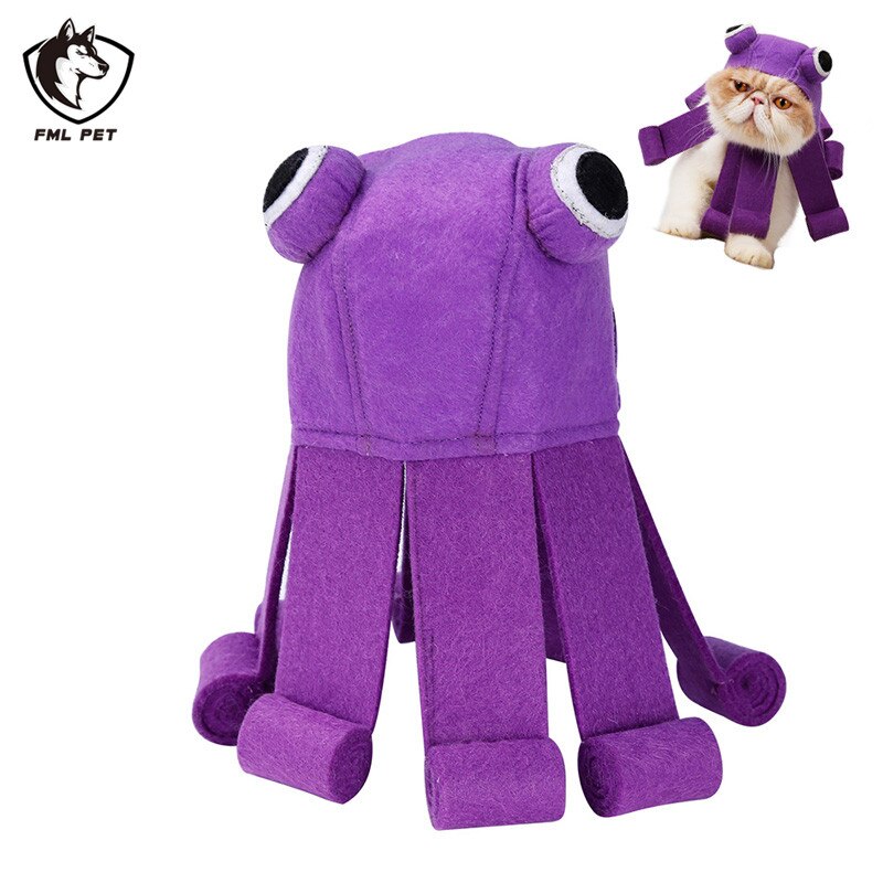 FML Pet Halloween Cat Costume Pet Accessories Training Octopus Cat Cosplay Hat Christmas Pet Cat Costume Cap for Small Dogs Cats