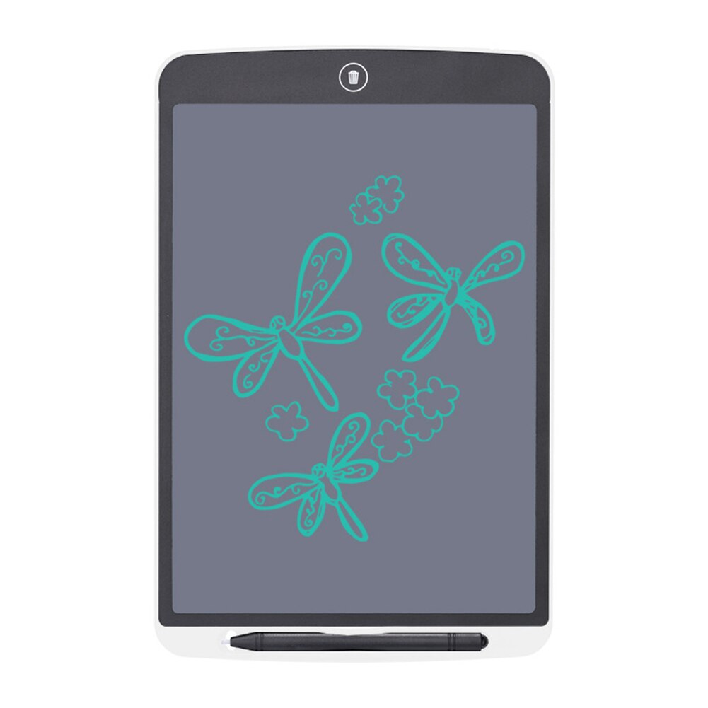 Tablet eletrônico de 12 polegadas, tablet eletrônico lcd com antiqueda para escrita e desenho, placa de notas para criança: White Fine Pen