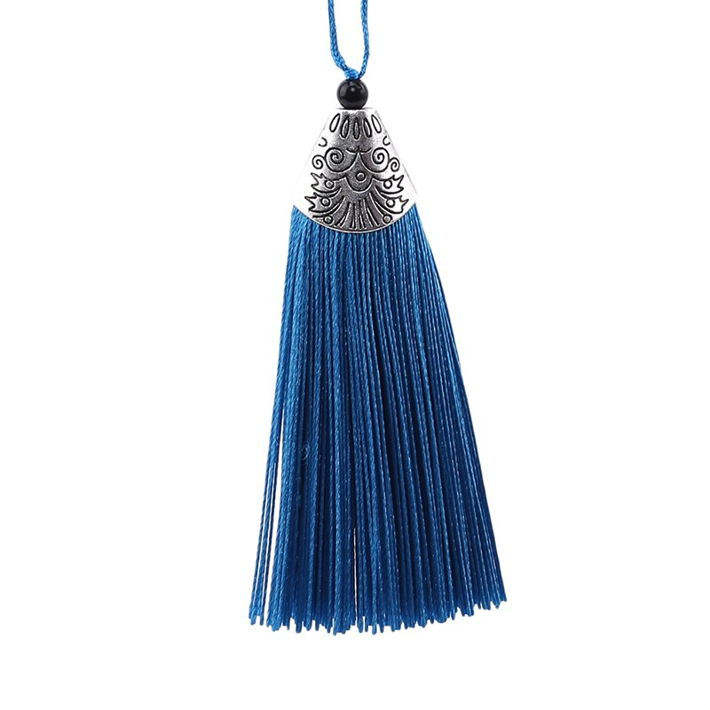 1Pcs/Pack Mixed Color 8cm Hanging Rope Silk Tassels Fringe Sewing Bang Tassel Trim Key Tassels For DIY Embellish Curtain Access: sky blue