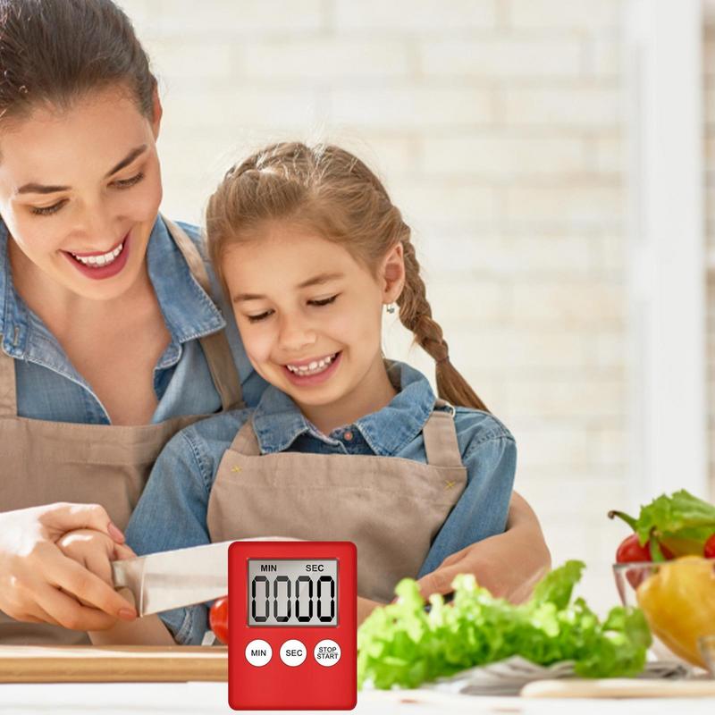 Temporizador de cocina con pantalla Digital LCD súper fino, reloj cuadrado con alarma de cuenta atrás para cocina, cronómetro para dormir, temporizador,