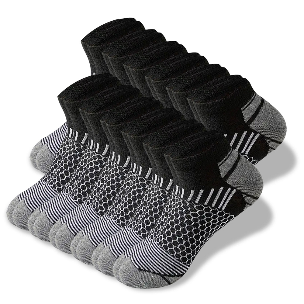 6/12 par fargerike herresokker med lavt badekar, komfortable høstsokker, klassiske svarte forretningssokker, høye, korte herresokker