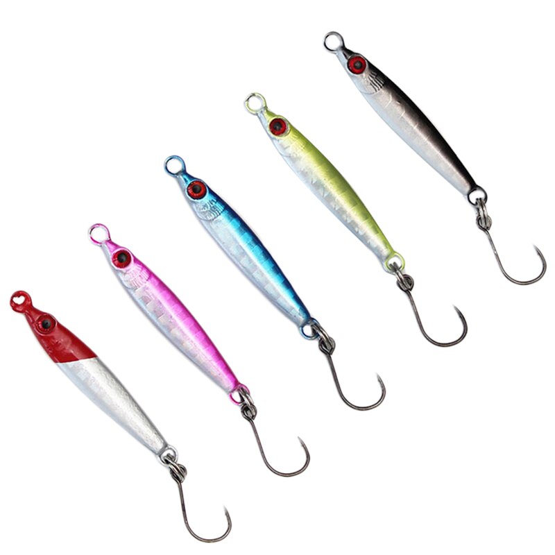-5 Pcs/lote de la plantilla de Metal señuelo cuchara 3G/3,4 Cm cebo Artificial, la pesca Jigging Super duro plomo mar señuelo para pesca de lubina: Default Title