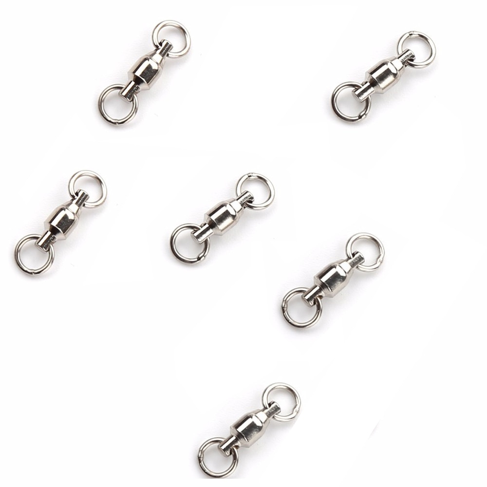 20 stk/parti i rustfritt stål, kraftig kulelagersvivel, 0# 1# 2# 3# 4#/5# 6# 7# 8#  solid ringkoblinger fiskeutstyr