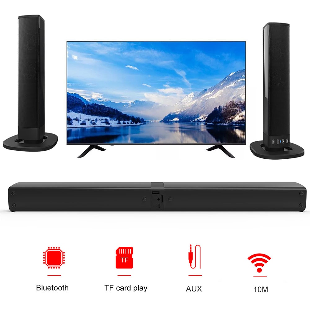 20W Tv Geluid Bar Draadloze Home Theater Systeem Soundbar Met Subwoofer Bluetooth Speaker Voor Pc Computer Telefoon Luidsprekers Boombox