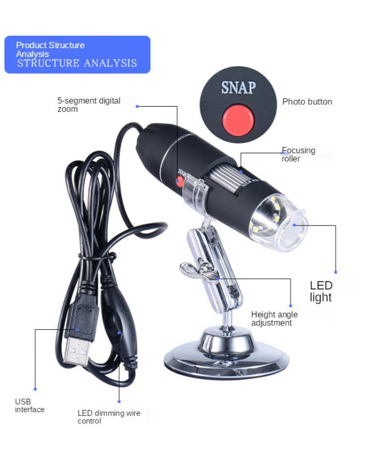 HD Digital Microscope USB Microscope Electron Microscope Portable Digital Electronic Magnifier