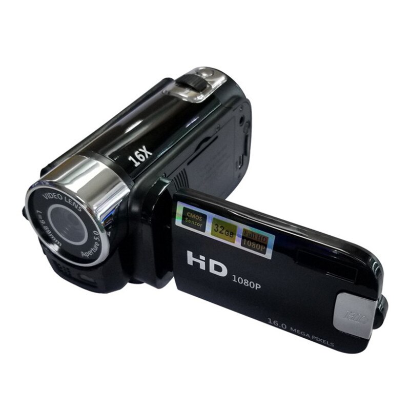 Full HD 1080P Draagbare Sport Vidicon 270 Graden Rotatie 16MP High Definition Digitale Camcorder ABS DV Camera FHD Video camera's: Black US