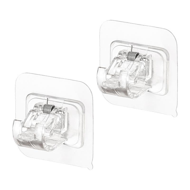 Clip de barra colgante para Cortina de ducha, gancho adhesivo para cortina de pared, ganchos para cortinas, 2 uds.