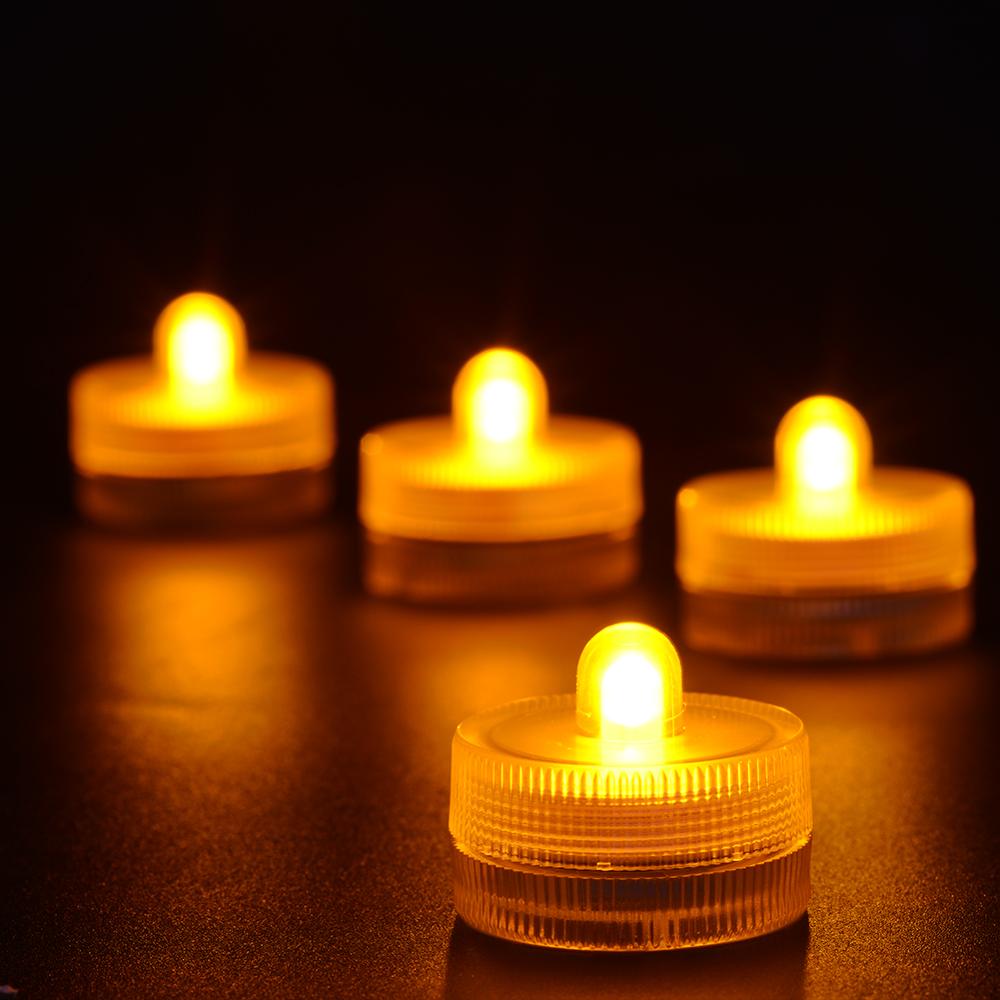 Velas a prueba de agua con batería LED Luz de té sumergible para boda florero de la Torre Eiffel Decoración