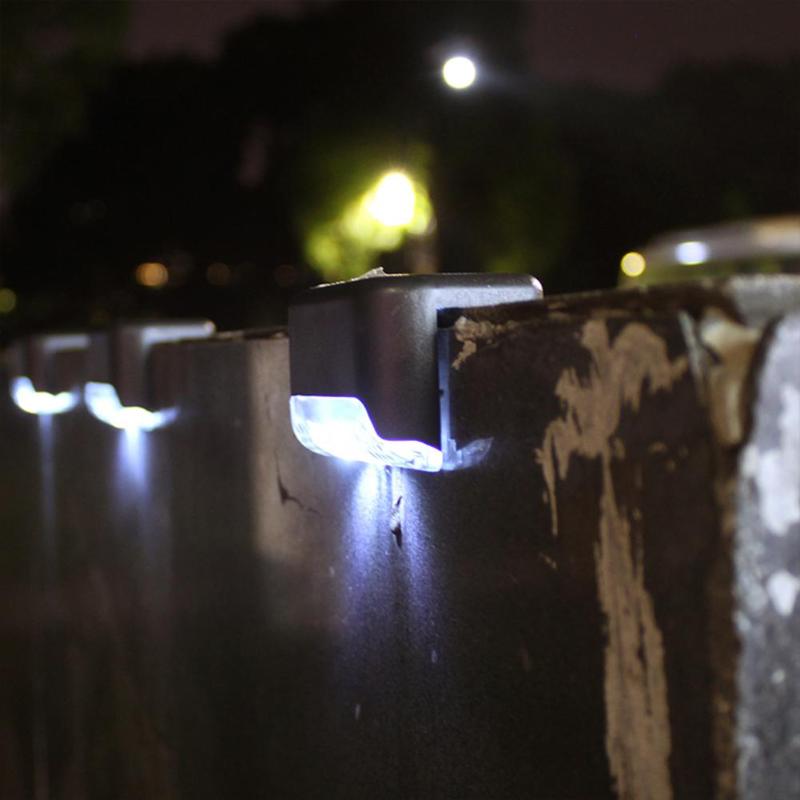 4pcs Solar Deck Lights IP65 LED Lamps for Outdoor Pathway Stairs Steps Fence Yard Low Power Consumption and Power Saving