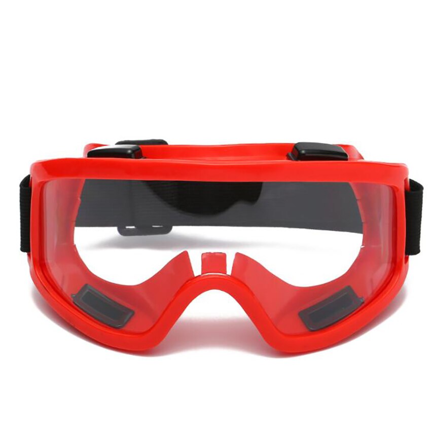 Beskyttelsesbriller beskyttelsesbriller med justerbart hovedbøjle, blød pc-ramme, vindtætte beskyttelsesbriller til sportsskiløb på motorcykler: Rød ramme