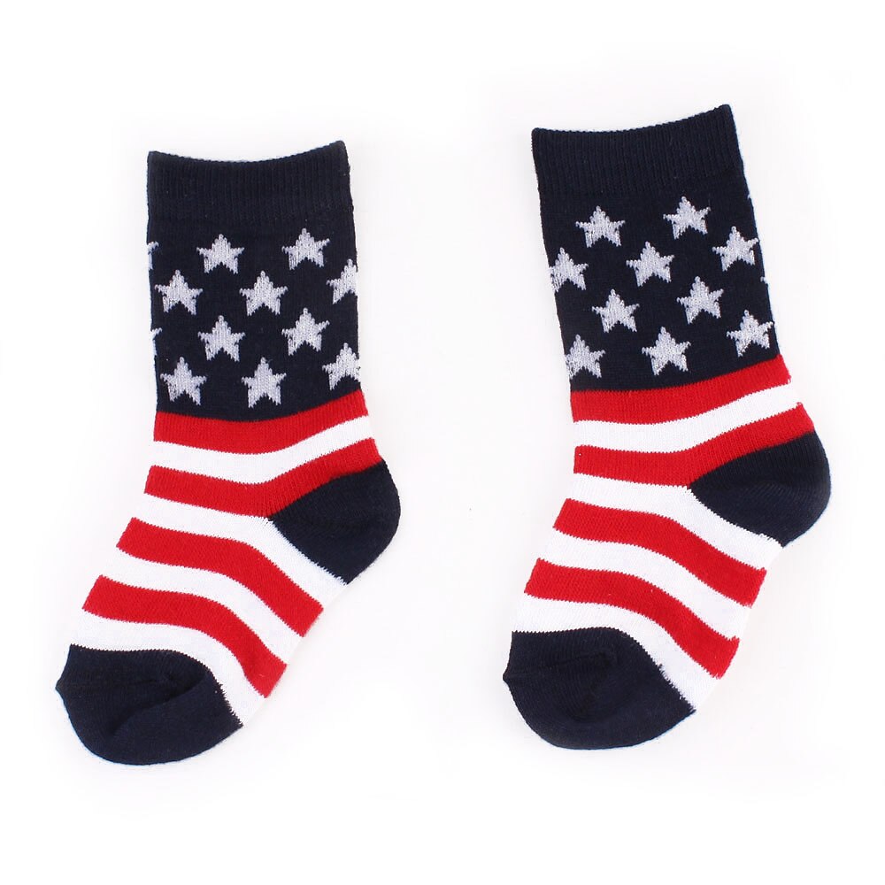 4th of July Baby girls Socks Independence Day Children kids Cotton Tube socks Star Stripe Girls Socks Ninos Calcetines