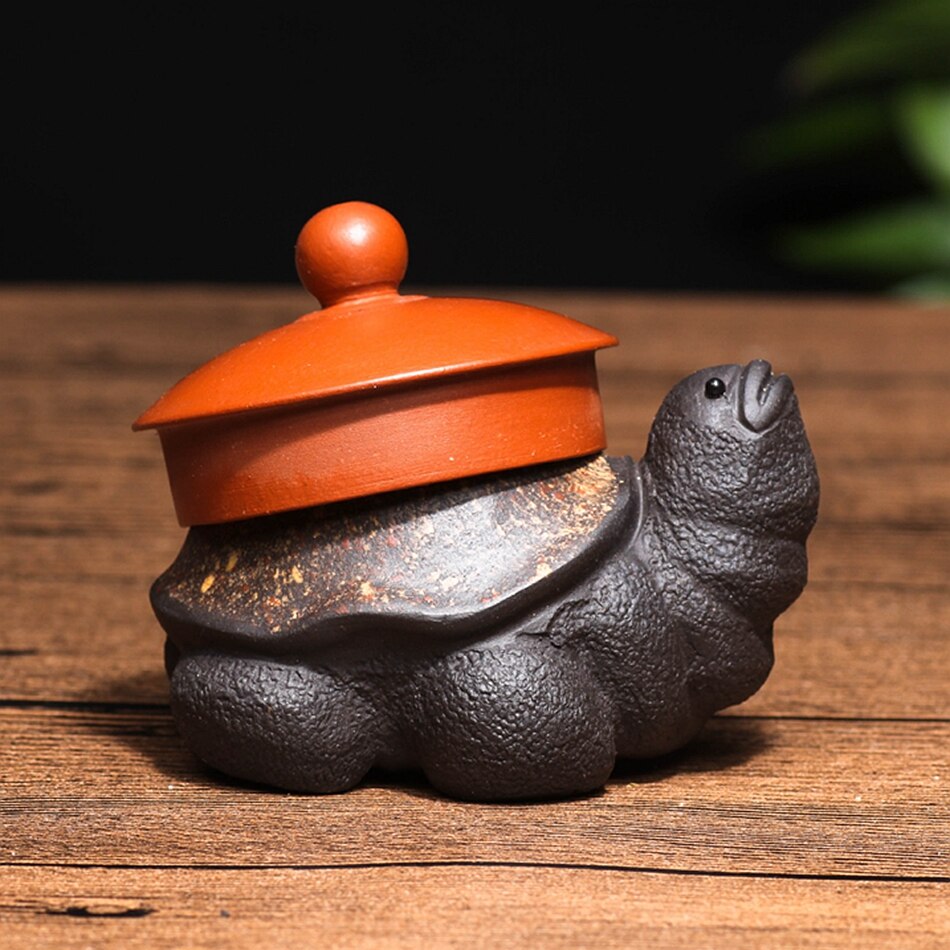 Cute purple clay tea Pet Tortoise tea pot lid holder for teatray teaboard tearoom Decoration Handcrafts Window display