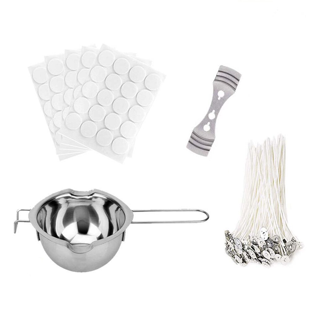 Stainless Steel Beginners Candle Making Kit Craft Tools Wicks Sticker DIY Handemade Fixator Home Rust Resistant Pouring Pot Safe: 4