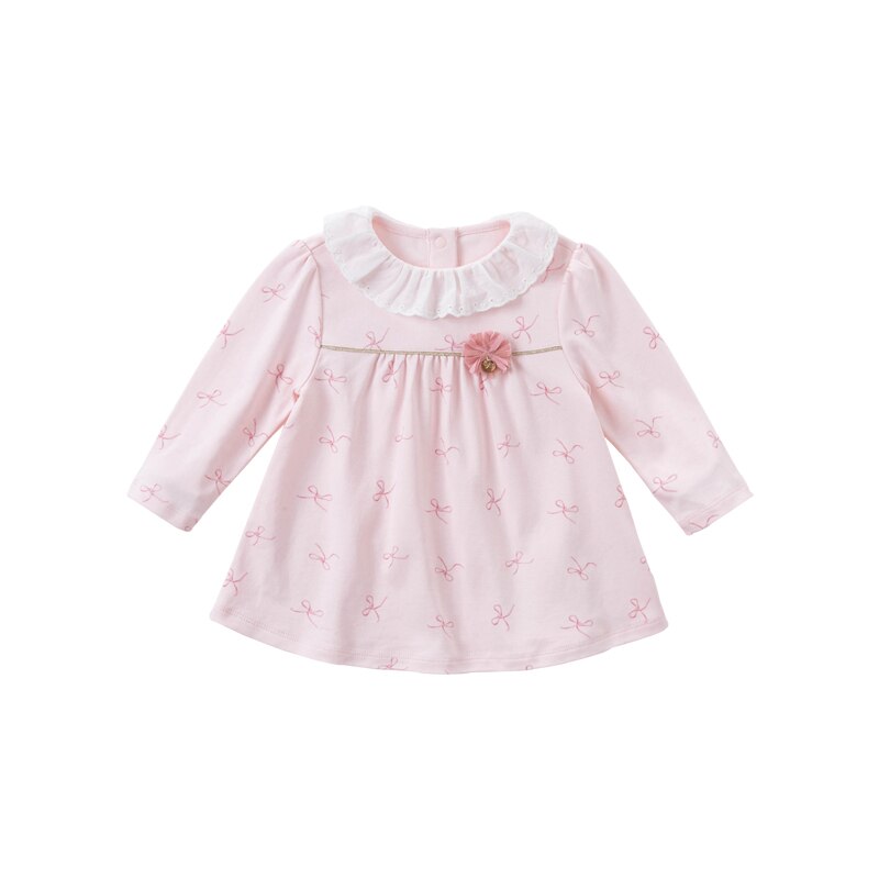 Dbz 14950-1 dave bella höst bebis flickor söt blommig rosett t-shirt barn toppar flickor barn t-shirts: 18m (73cm)