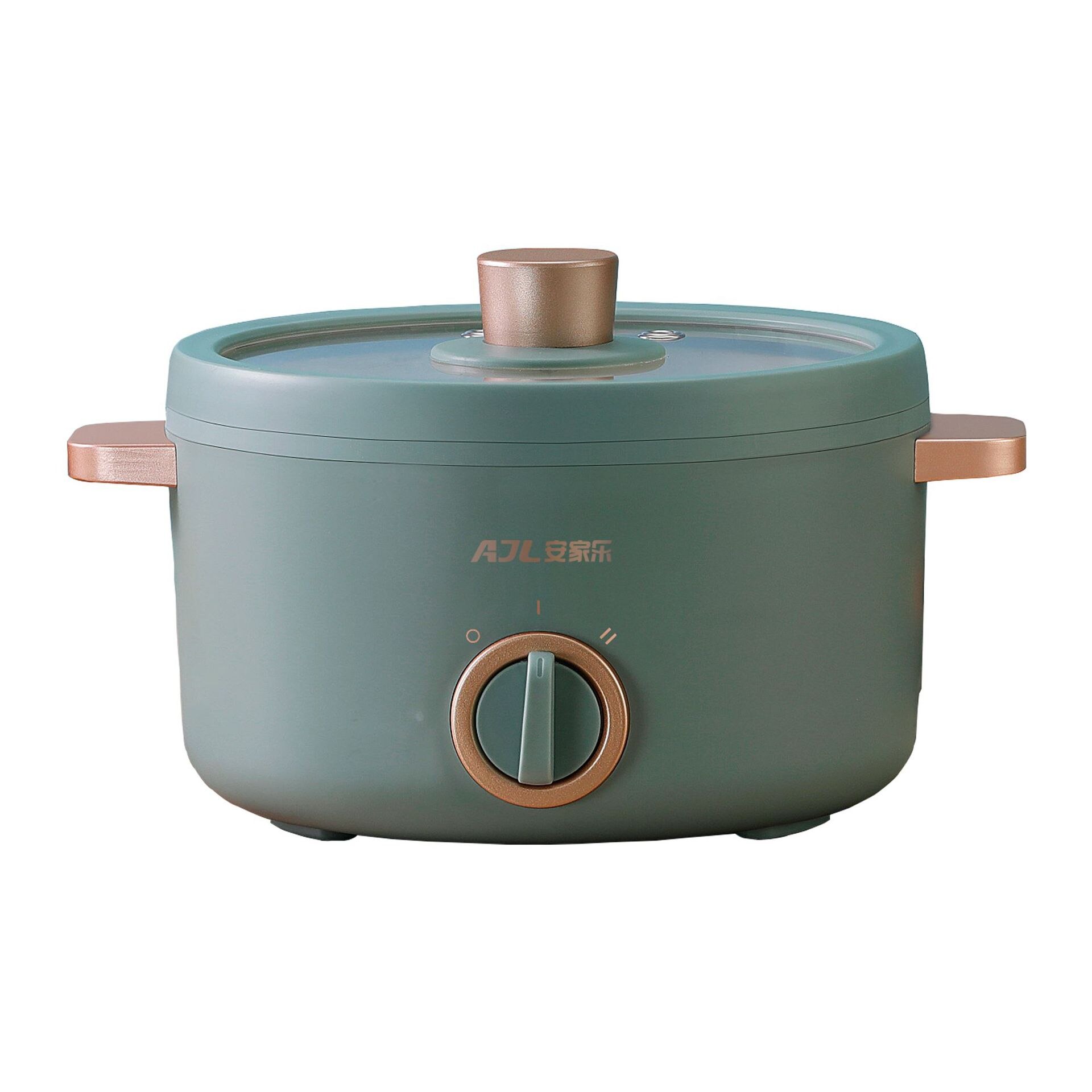 Multifunctional Electric Cooker Mini Electric Pot Noodle Cooker Student Dormitory Rice Cooker Integrated Electric Wok: 220V Green