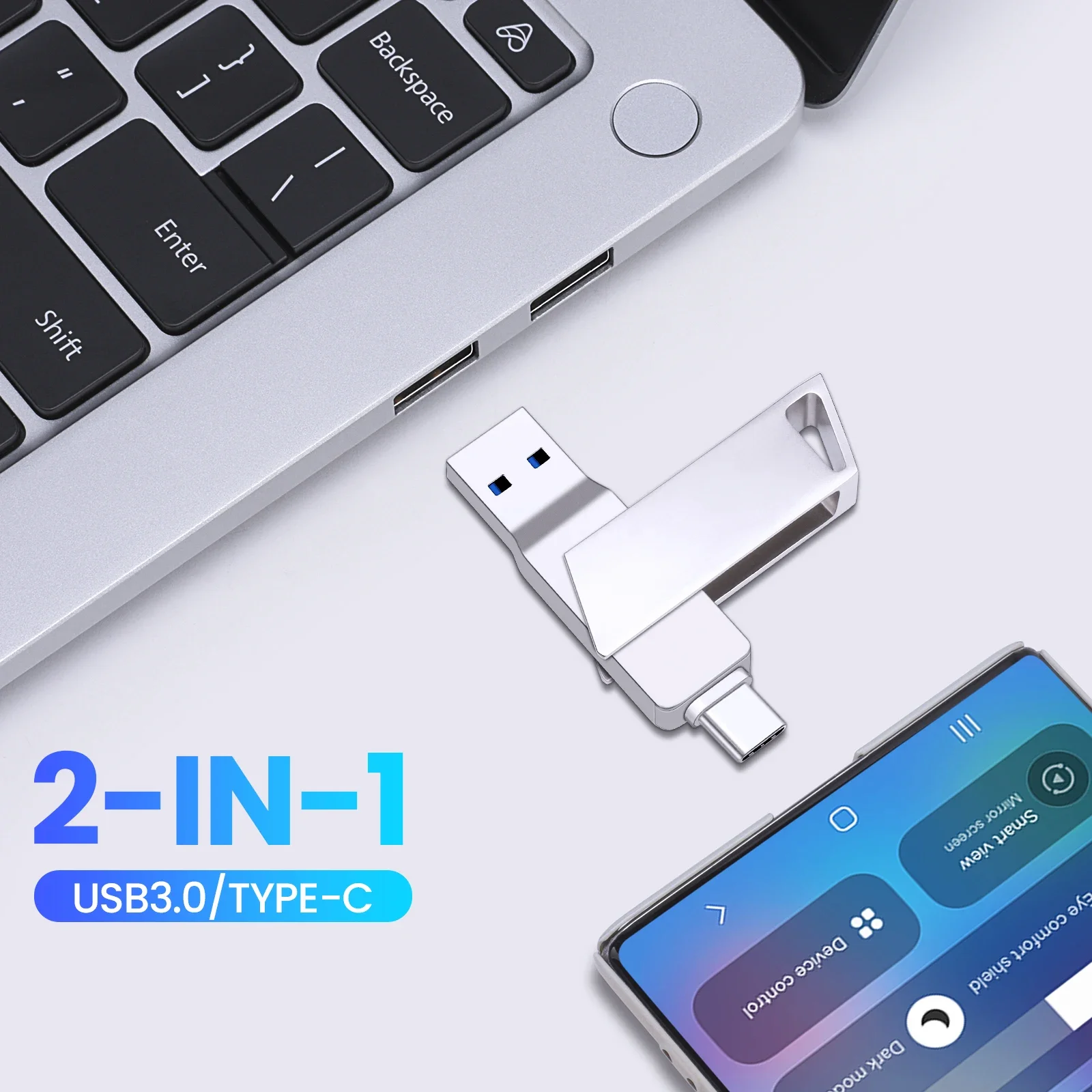 Fast High-Speed Type-C Phone USB 3.0 Flash Drive 256GB Pendrive 128GB External Storage 64GB Memory Stick 32GB Pendrive