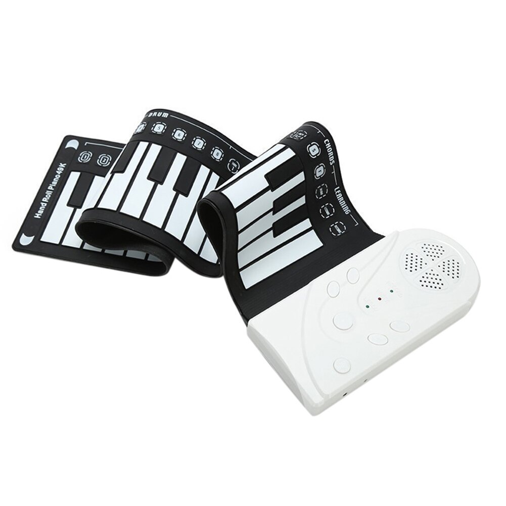 Portable Flexible Digital Keyboard Piano 49 Keys Tones Rhythms Electronic Roll Up Piano Toys ALS88: Default Title