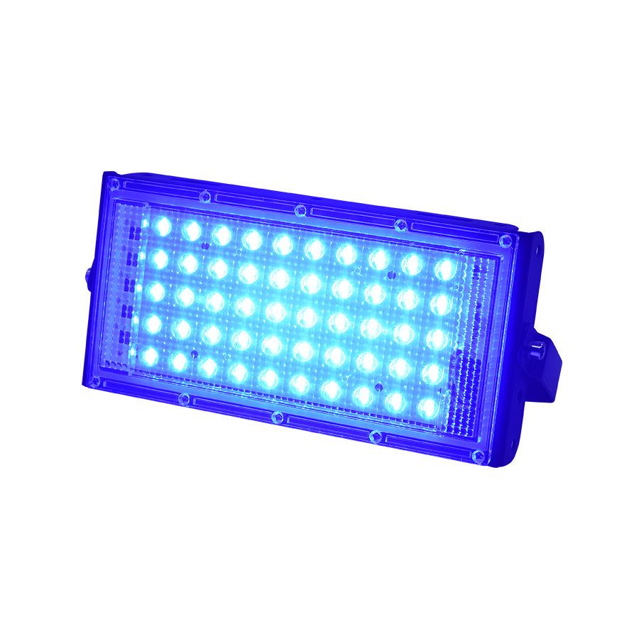 5 farve led projektør 50w vandtæt  ip65 udendørs led reflektor lys havelampe  ac 220v spot gade rgbcw belysning: Blå
