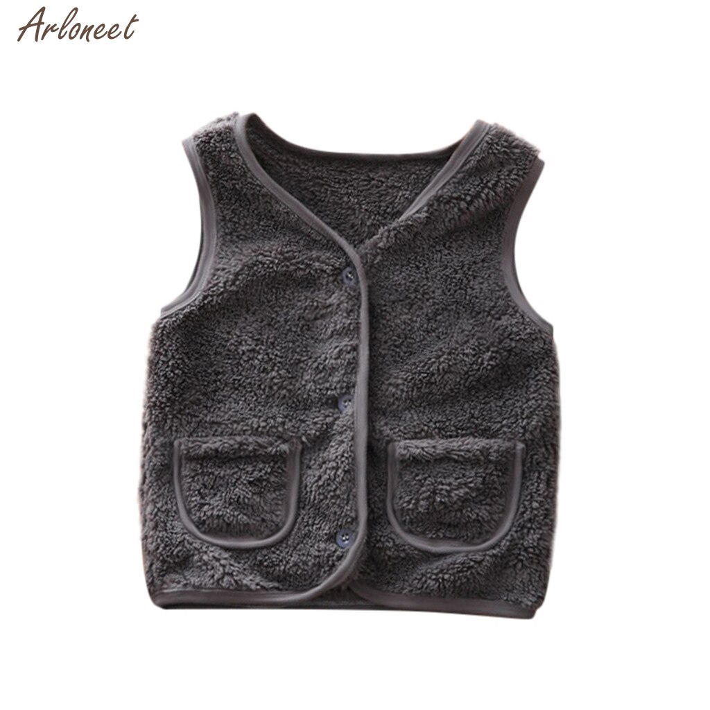 Baby Vest Peuter Baby Kids Jongens Meisjes Winter Warm Solid Jas Uitloper Kleding Vest Baby Jas jas: Black / 5T