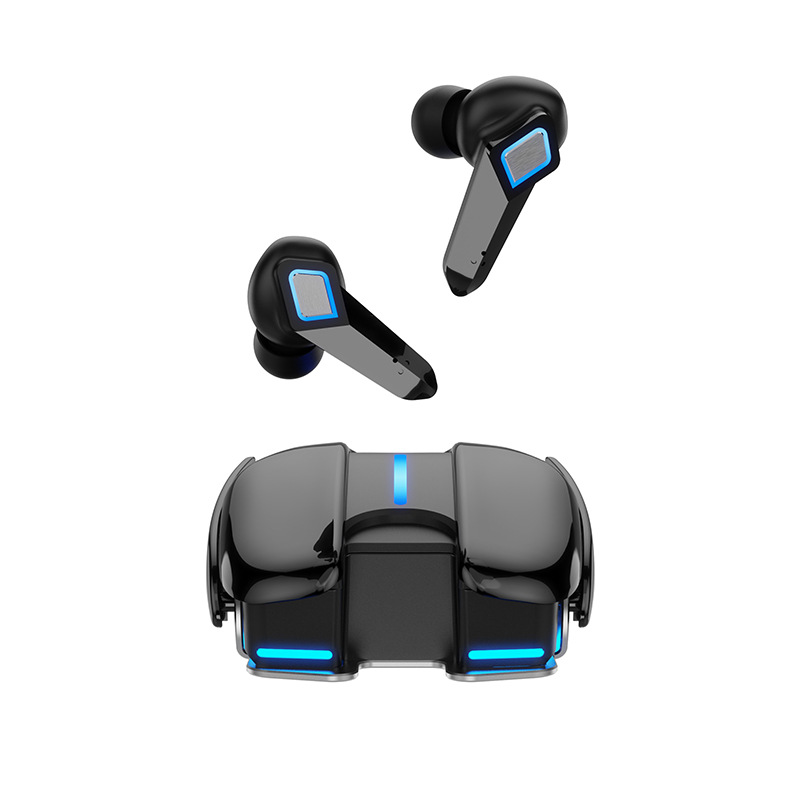 Auriculares Bluetooth para videojuegos, aspecto fresco, Base de aleación de aluminio, iluminación, juego de música, Dualmode, baja latencia, efecto de sonido HiFi: Negro