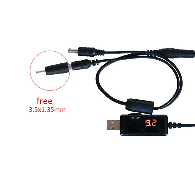 USB Schub Konverter 9V 12V USB Schritt-hoch Konverter Kabel Freies 3,5x1,35mm Connecter Für netzteil/Ladegerät/Energie Konverter: KWS-912V 1-2