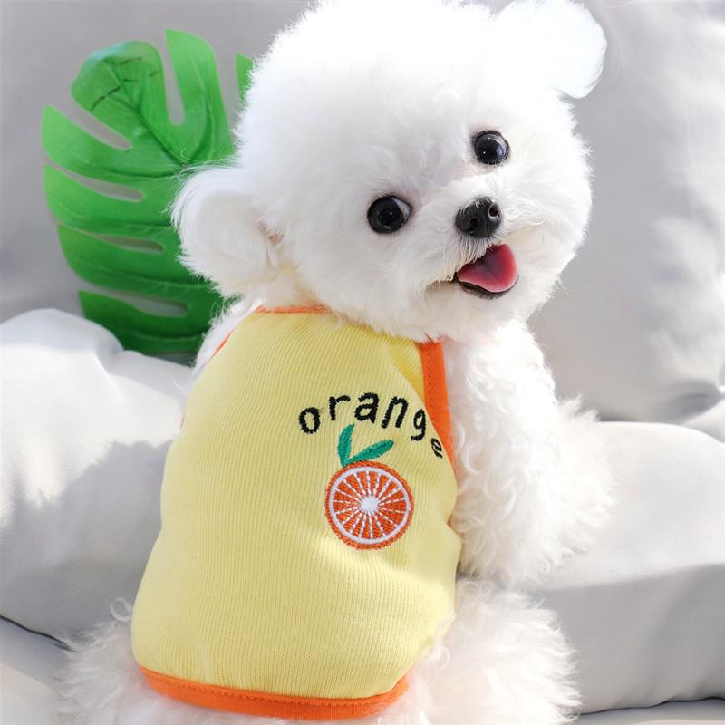 Cute Summe Pet Dog Clothes Strawberry Orange Avocado Watermelon Pattern Dog Vest Dog Sling For Puppy Chihuahua Small Medium Dogs: Yellow Orange / L