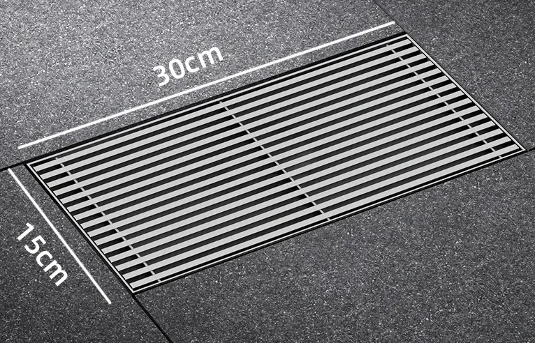 Large Floor Drain 304 Stainless Steel 12/15/20cm Square Linear Bathroom Floor Drains Outdoor Courtyard Large Diameter Drain