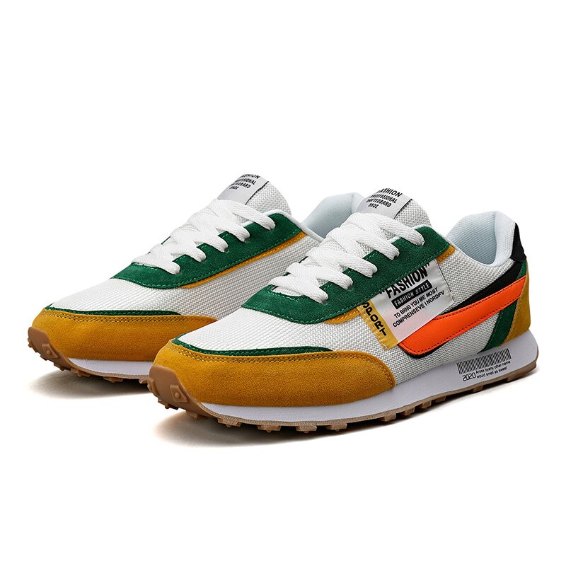 Lente herfst kleurrijke sneakers ademend mesh smart casual schoenen voor heren zachte vrijetijdsschoenen sport golf: Oranje / 40