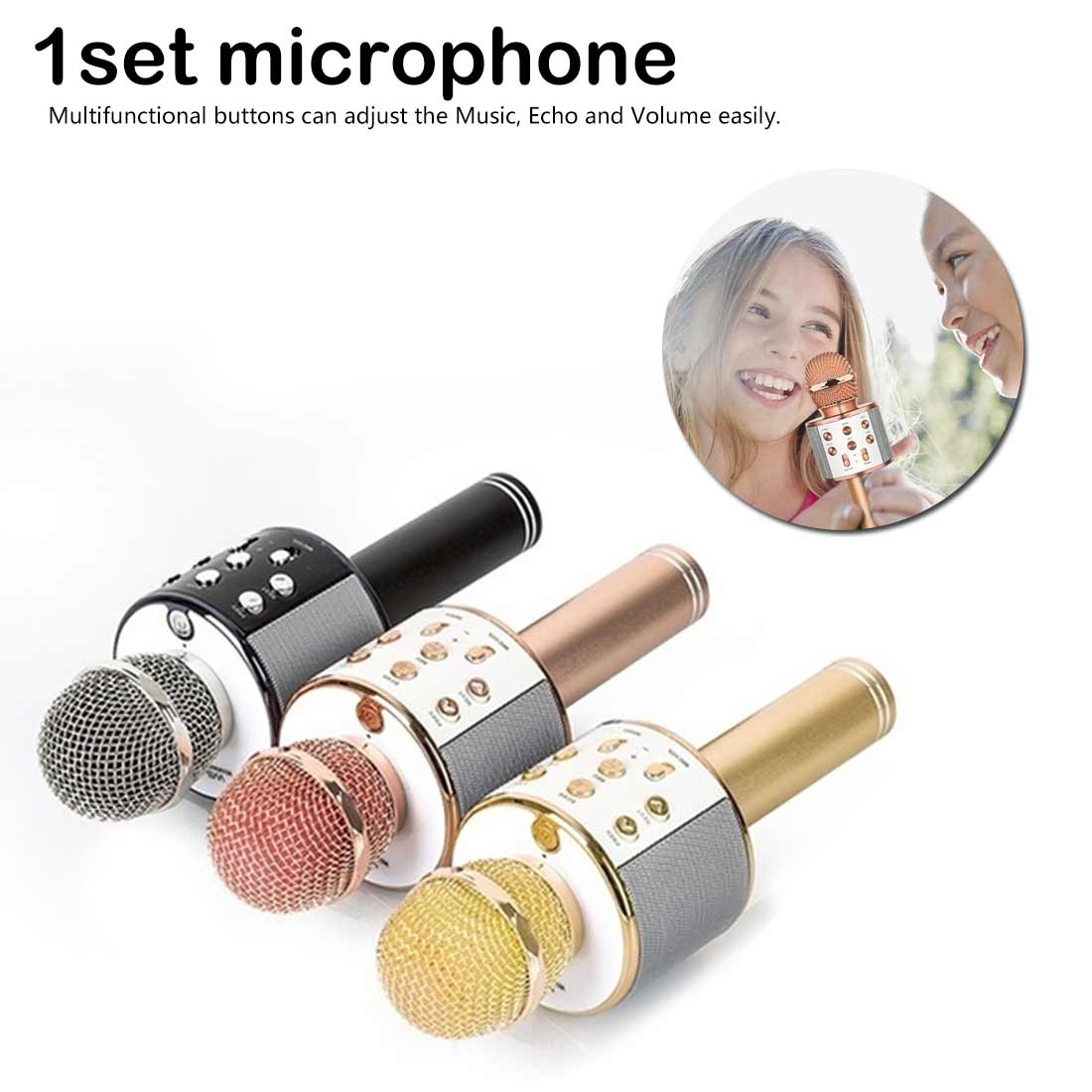 Bluetooth Wireless Microphone Speaker Handheld Microphone Karaoke Mic Music Player Singing Recorder KTV karaoke MIC