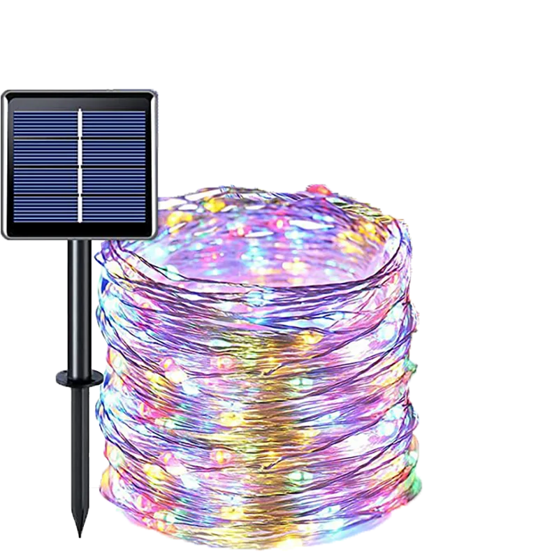 50/100/200 LED Solar- Licht Außen Lampe Schnur für Weihnachten Halloween Party Wasserdichte Lichterkette Garten Girlande: Grün / 21-30W