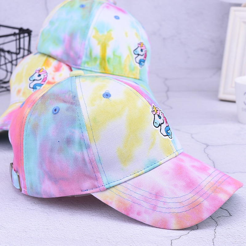 Girls Heart Unicorn Institute Wind Baseball Hat Summer Cartoon Sweet Cute Curved Cap women hats