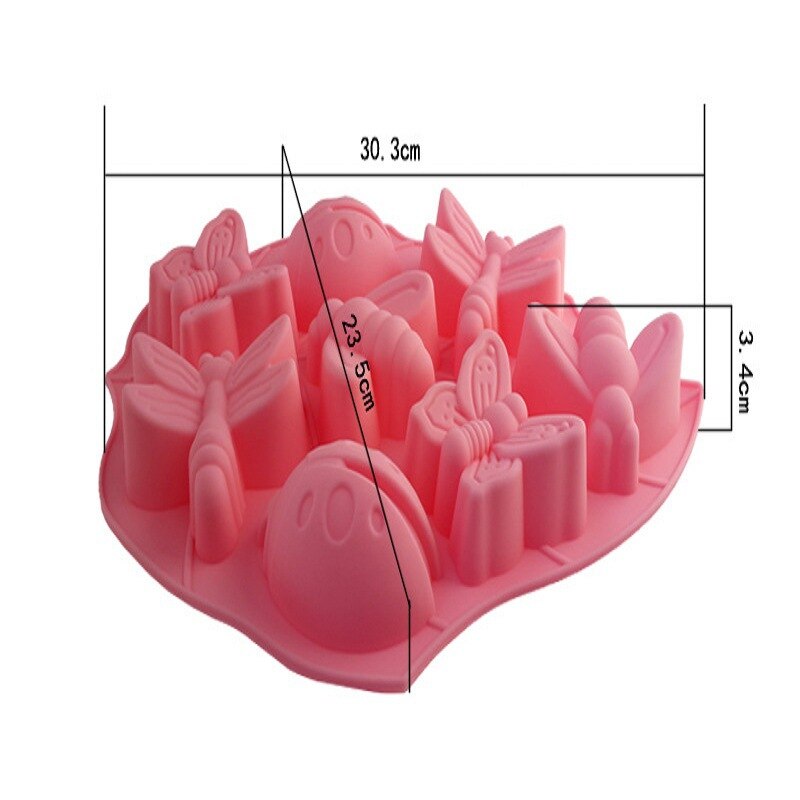 Bakken Tools Insect Bee Vlinder Vorm Cakevorm Siliconen Mal Candy Jelly Chocolade Mould Cake Decor