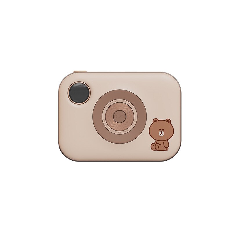 10000Mah Power Bank Met Draadloze Oplader Grote Capaciteit Draagbare 15W Draadloze Oplader Power Bank Leuke Camera Stijl Power bank: Brown Bear