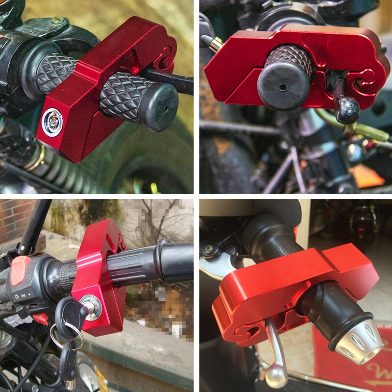 Motor Slot Cnc Beveiliging Veiligheid Sloten Handrem Grips Hendel Disc Vergrendeling Fit Scooter Atv Anti-Diefstal Motorfiets Grip Lock