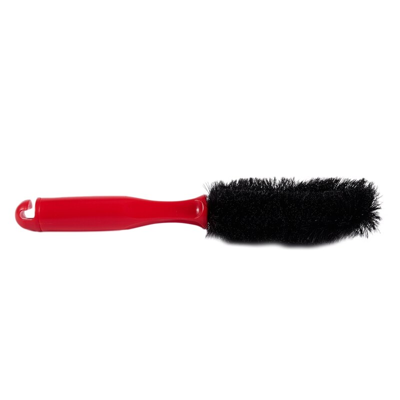 Multi Direction Motorcycle Car Wheel Spoke Brush Cleaner Black Red 10.7inch